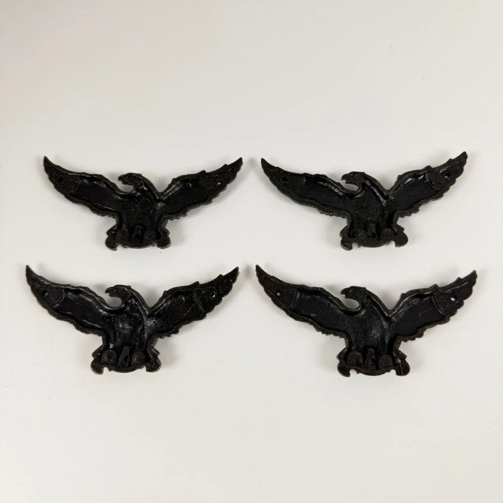 Vintage Eagle Wall Plaque Set 4 Bronze Tone Americana Decor 4.5